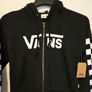 Vans Black Hoodie with Checkered Detail